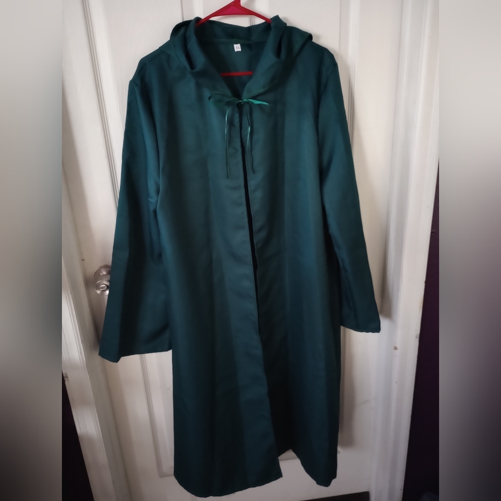 Green hooded robe